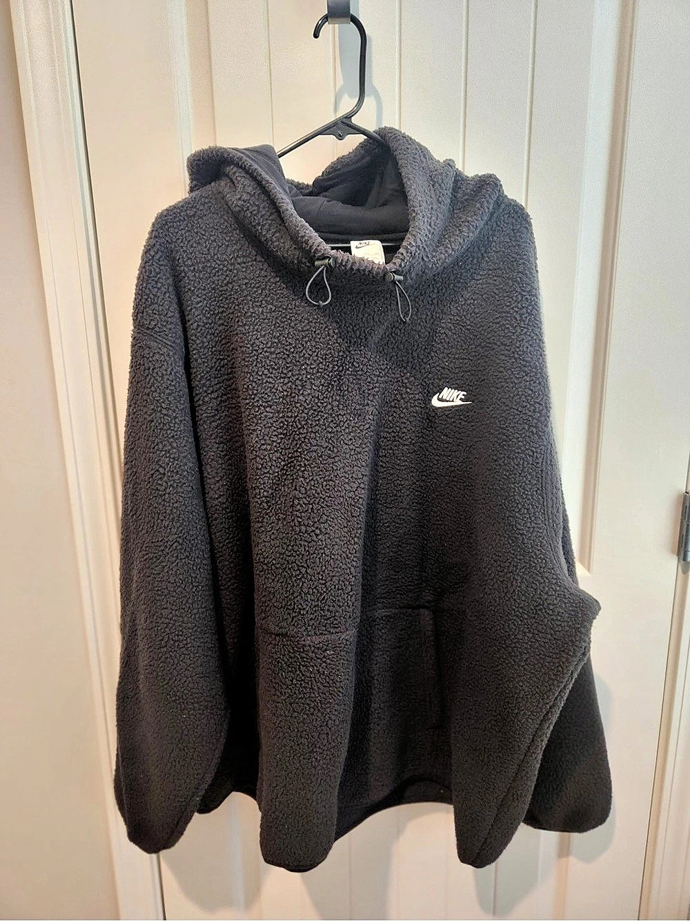 Nike Sportswear Swoosh Sherpa Pullover Hoodie Black Size Medium
